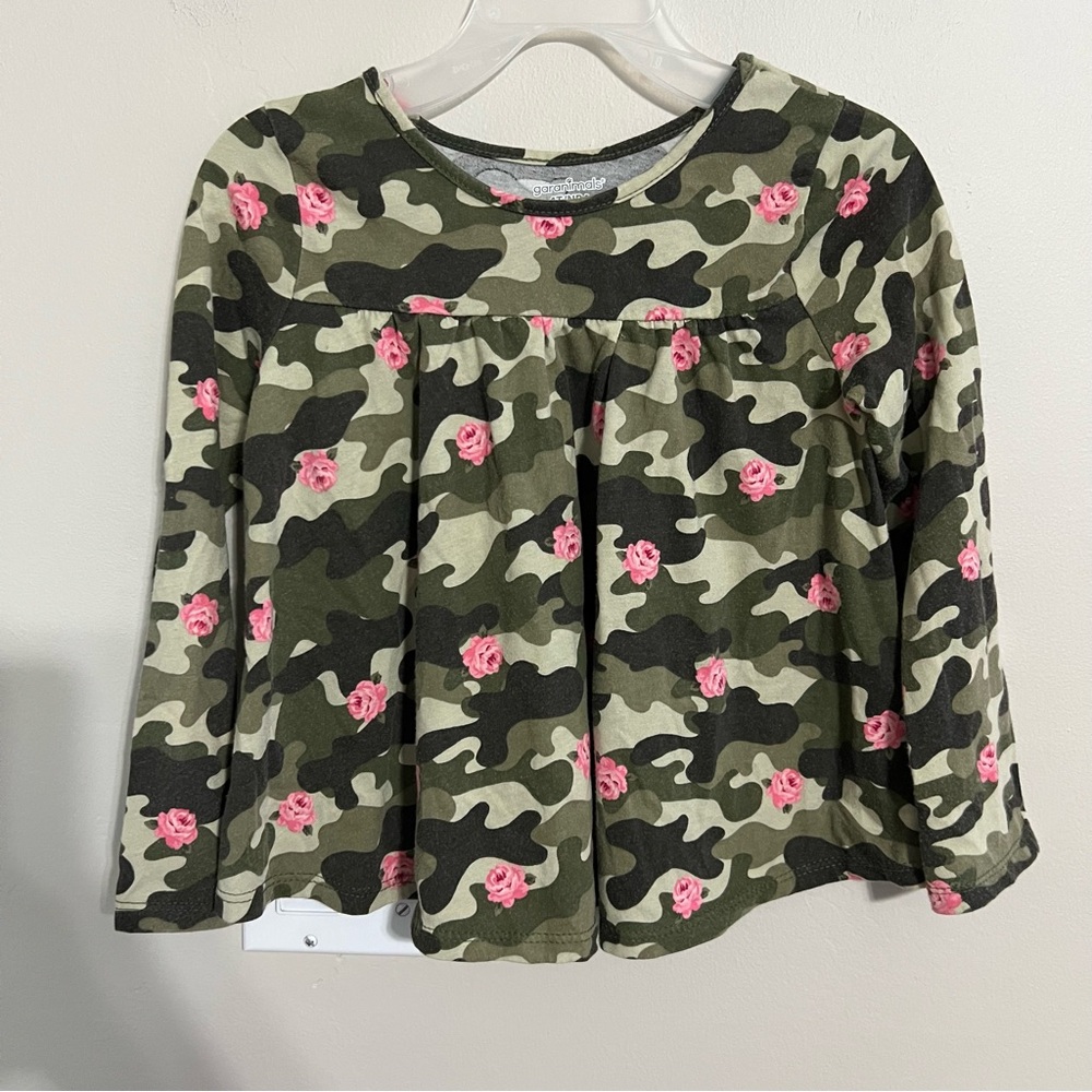Garanimals Camo Floral Printed Long Sleeve Girls Top size 4T